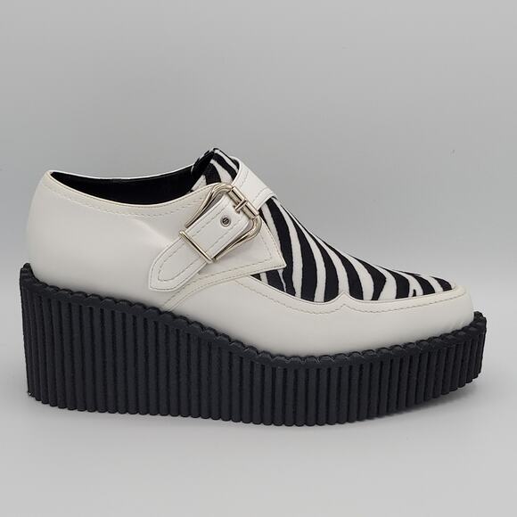 Stella McCartney White Zebra Print Mules Platform Size 37 - Picture 10 of 15